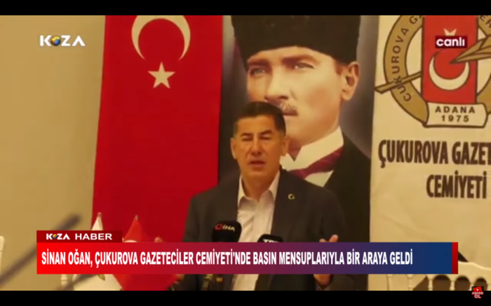 SİNAN OĞAN, ÇUKUROVA GAZETECİLER CEMİYETİ'NDE BASIN MENSUPLARIYLA BİR ARAYA GELDİ