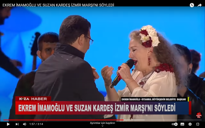 EKREM İMAMOĞLU VE SUZAN KARDEŞ İZMİR MARŞI'NI SÖYLEDİ