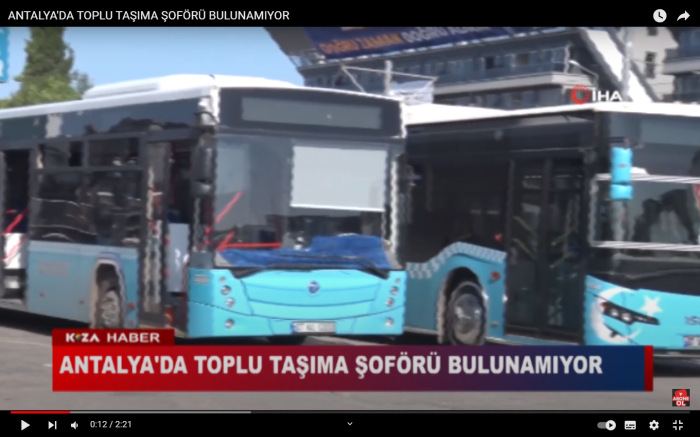 ANTALYA'DA TOPLU TAŞIMA ŞOFÖRÜ BULUNAMIYOR