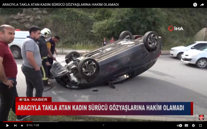 ARACIYLA TAKLA ATAN KADIN SÜRÜCÜ GÖZYAŞLARINA HAKİM OLAMADI