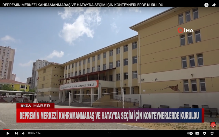 DEPREMİN MERKEZİ KAHRAMANMARAŞ VE HATAY'DA SEÇİM İÇİN KONTEYNERLERDE KURULDU