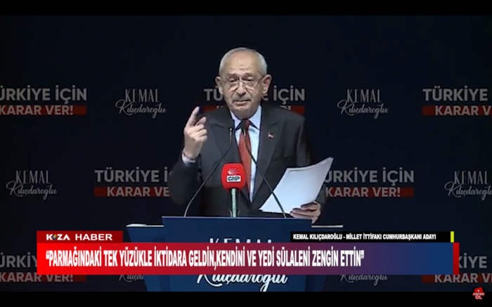 “PARMAĞINDAKİ TEK YÜZÜKLE İKTİDARA GELDİN,KENDİNİ VE YEDİ SÜLALENİ ZENGİN ETTİN”