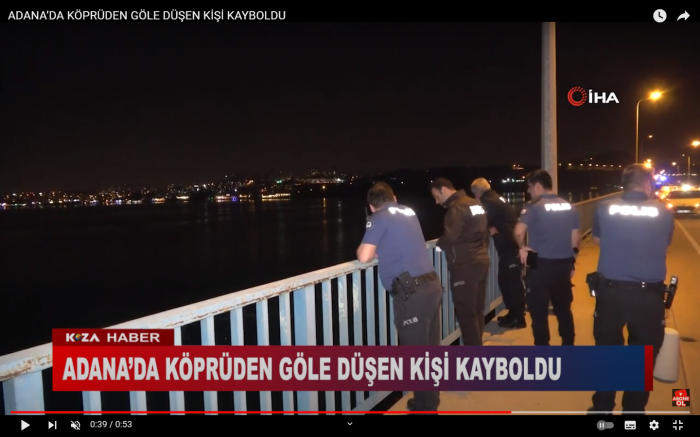 ADANA’DA KÖPRÜDEN GÖLE DÜŞEN KİŞİ KAYBOLDU