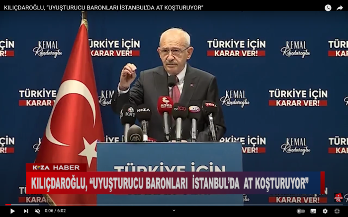 KILIÇDAROĞLU, “UYUŞTURUCU BARONLARI İSTANBUL’DA AT KOŞTURUYOR”