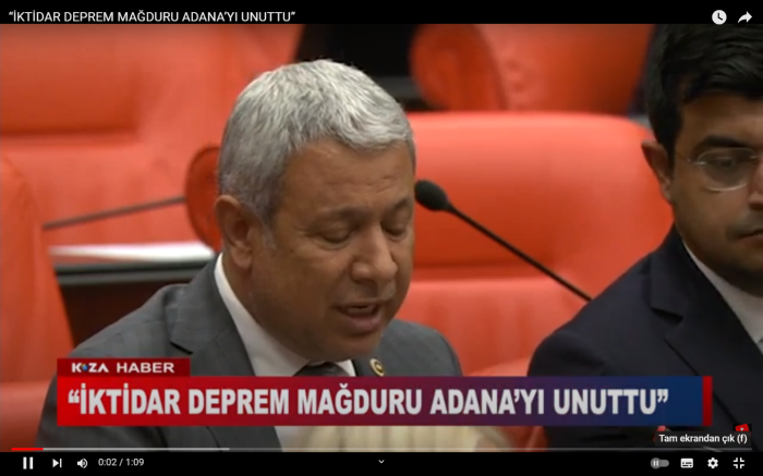 “İKTİDAR DEPREM MAĞDURU ADANA’YI UNUTTU”