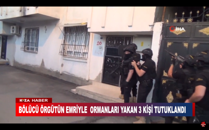 BÖLÜCÜ ÖRGÜTÜN EMRİYLE ORMANLARI YAKAN 3 KİŞİ TUTUKLANDI