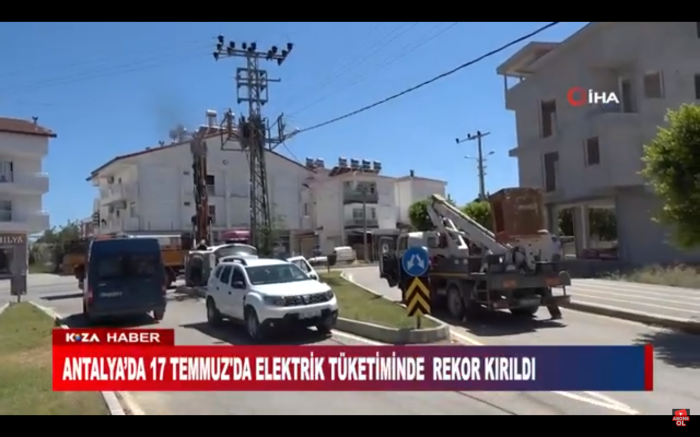 ANTALYA’DA 17 TEMMUZ'DA ELEKTRİK TÜKETİMİNDE REKOR KIRILDI