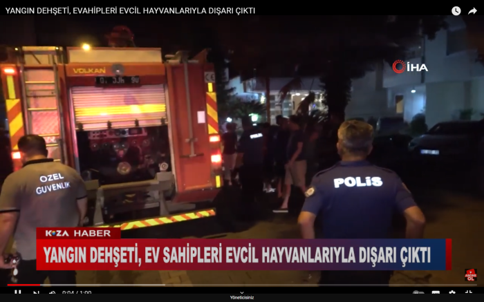 YANGIN DEHŞETİ, EVAHİPLERİ EVCİL HAYVANLARIYLA DIŞARI ÇIKTI