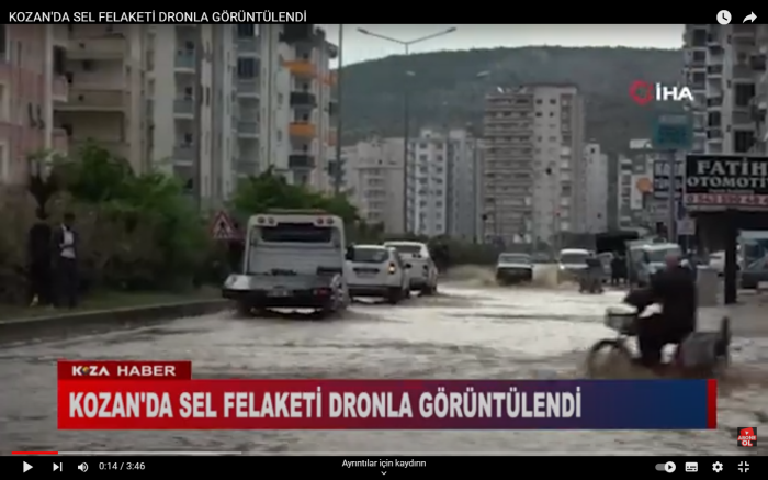 KOZAN'DA SEL FELAKETİ DRONLA GÖRÜNTÜLENDİ