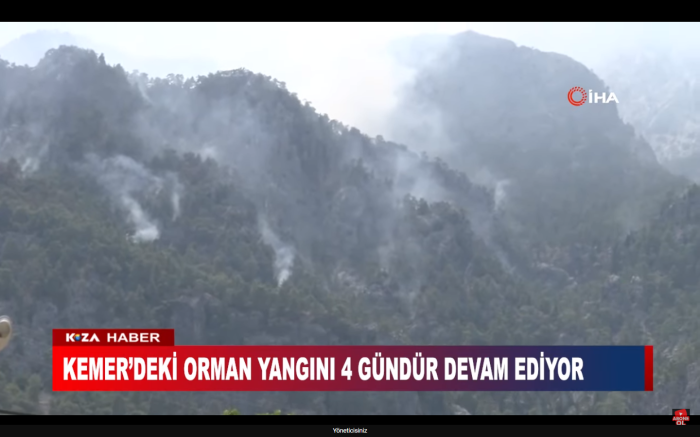 KEMER’DEKİ ORMAN YANGINI 4 GÜNDÜR DEVAM EDİYOR