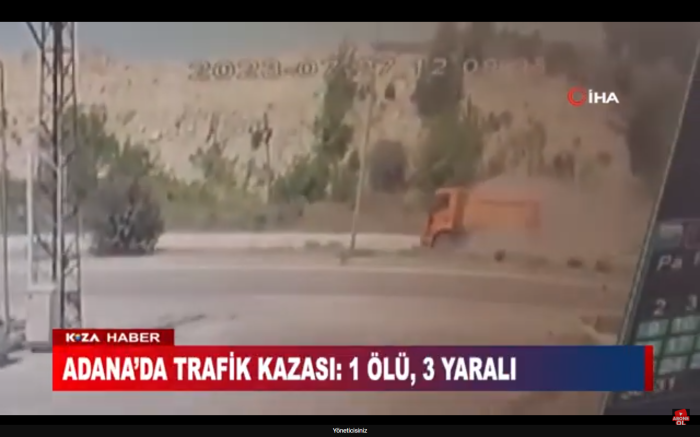 ADANA’DA TRAFİK KAZASI: 1 ÖLÜ, 3 YARALI