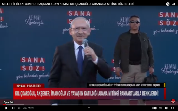 MİLLET İTTİFAKI CUMHURBAŞKANI ADAYI KEMAL KILIÇDAROĞLU, ADANA'DA MİTİNG DÜZENLEDİ.