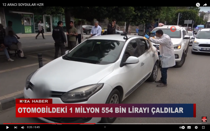 OTOMOBİLDEKİ 1 MİLYON 554 BİN LİRAYI ÇALDILAR