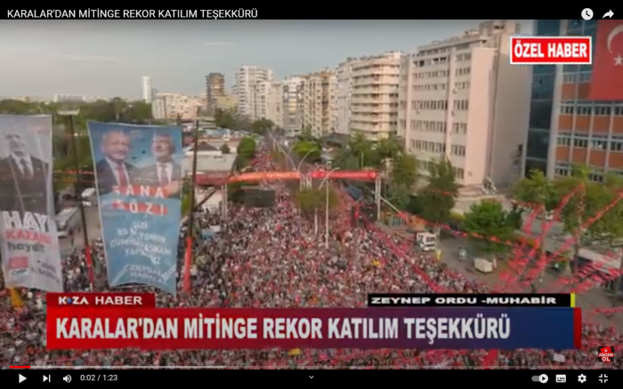 KARALAR'DAN MİTİNGE REKOR KATILIM TEŞEKKÜRÜ