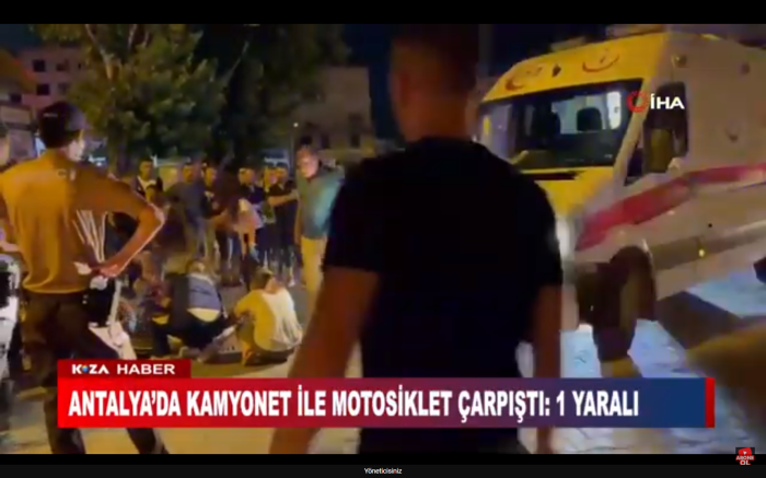 ANTALYA’DA KAMYONET İLE MOTOSİKLET ÇARPIŞTI: 1 YARALI