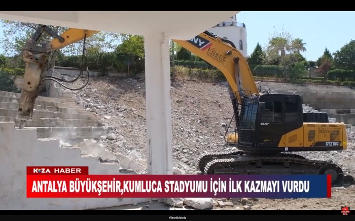 ANTALYA BÜYÜKŞEHİR,KUMLUCA STADYUMU İÇİN İLK KAZMAYI VURDU