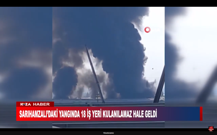 SARIHAMZALI’DAKİ YANGINDA 18 İŞ YERİ KULANILAMAZ HALE GELDİ