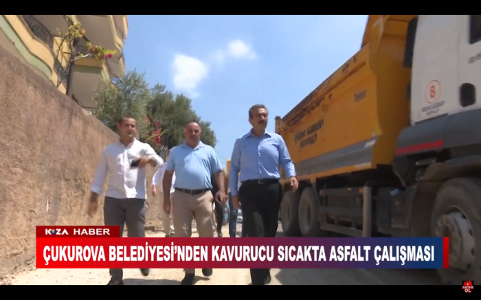 ÇUKUROVA BELEDİYESİ’NDEN KAVURUCU SICAKTA ASFALT ÇALIŞMASI