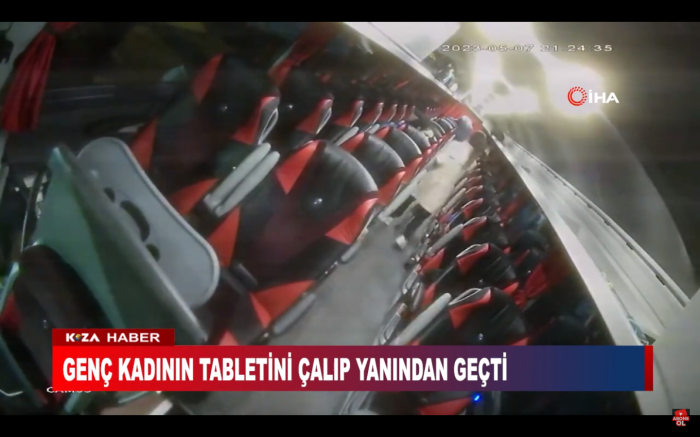 GENÇ KADININ TABLETİNİ ÇALIP YANINDAN GEÇTİ