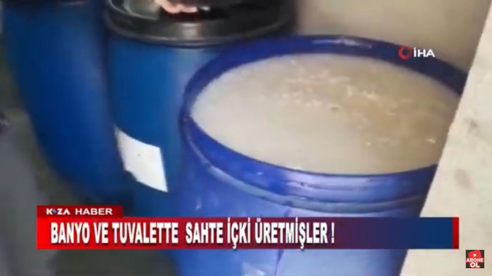 BANYO VE TUVALETTE SAHTE İÇKİ ÜRETMİŞLER !